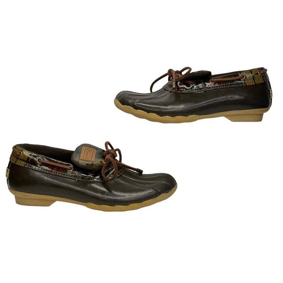 Sperry Top Siders Duck Boat Shoe Boot Womens Brown Slip On Waterproof 6 Classic - Picture 2 of 11
